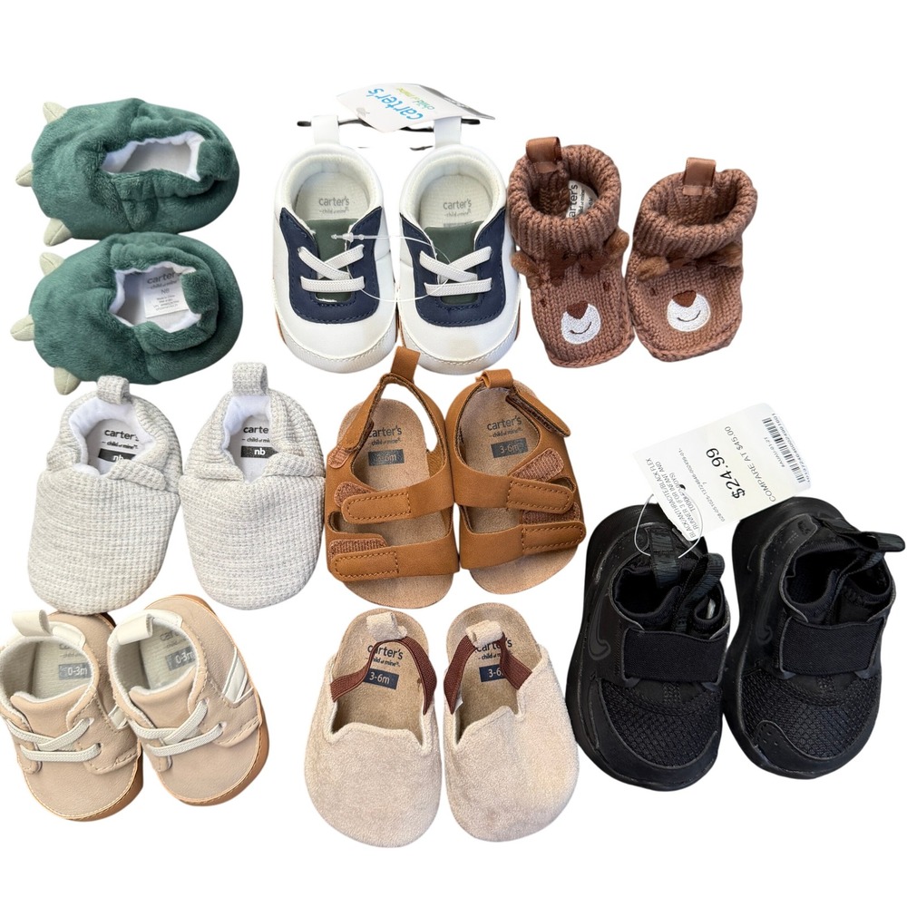 Nike Flex Runner 3 and 8 pair Shoes Bundle Kids, 2C/NB-6M newborn to 6 months